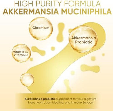 300 Billion Afu Akkermansia Prebiotic And Probiotic Muciniphila Digestive Health,Gut Health,And Immunehealth Multi-Strain Glp-1 Probiotics For Women & Men (120 Capsules)