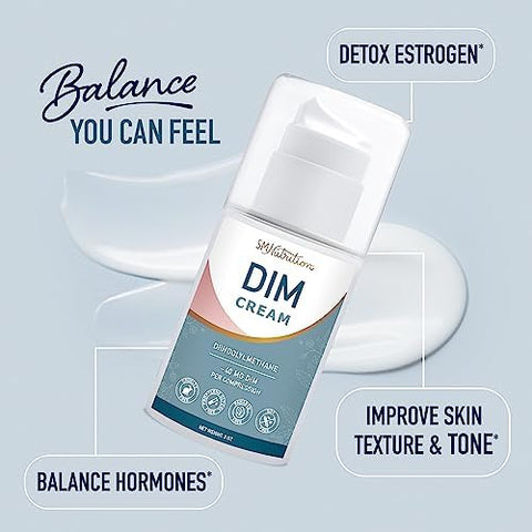 Smnutrition Dim Cream Supplement Hormone Balancing Cream For Women Diindolylmethane Supports Estrogen Balance & Relief For Menopause Perimenopause Hormonal Acne & Hot Flashes 40Mg Per Serving Soy