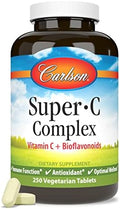 Carlson SuperC Complex Vitamin C + Bioflavonoids Immune Function and Optimal Wellness Antioxidant 250 Vegetarian Tablets