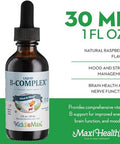 Maxi Health Raspberry Liquid Vitamin B Complex Supplement With Vitamin B12 Sublingual B Drops For Kids With B1 B2 B3 B5 B6 Biotin Folic Acid For Energy & Brain Function 2 Fl. Oz Green Pillbox