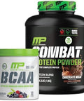 Muscle Pharm Combat 4Lb Chocolate Protein And Musclepharm Blue Raspberry Bcaa'S