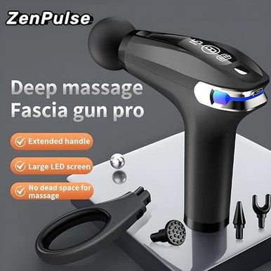 Zenpulse: Deep Tissue Percussion Massage Gun Easy-To-Use Comfortable Light Handheld Personal Massager For Pain Relief Therapy Neck Back Leg Shoulder Quiet Portable Fast Muscle Recovery Relaxation
