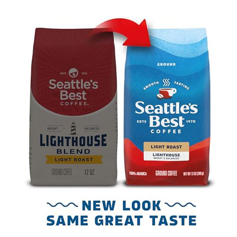 SeattleÃƒÂ¢Ã¢â€šÂ¬Ã¢â€žÂ¢s Best Coffee, Light Roast Ground Coffee, Lighthouse, 100% Arabica, 6 Bags (12 oz Each)