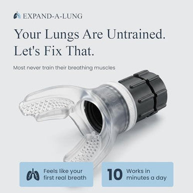 Expand-A-Lung ( ) Breathing Exercise Fitness Trainer | Inspiratory Muscle Strength Tool | Breathe Easier With Stronger Lungs | Dual-Way Inhale-Exhale Adj. Resistance Settings 2 Pack