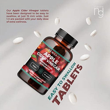 Newgate Labs Apple Cider Vinegar 90 Vegan Tablets 500Mg - Premium Nutritional Supplement - Made In The Uk - Halal, Gmp Certified