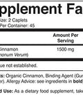 Brieofood Organic Cinnamon 1500Mg, 45 Servings, Vegetarian, Gluten , 90 Vegetarian Tablets