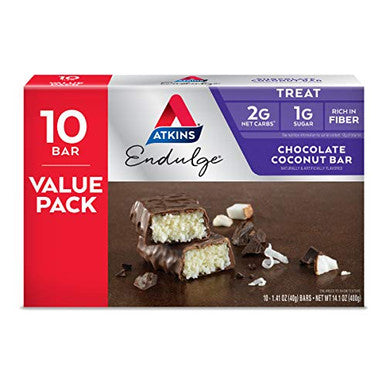 Atkins Endulge Caramel Nut Chew Bar Nut Bar Low Sugar Treat High In Fiber 10 Count