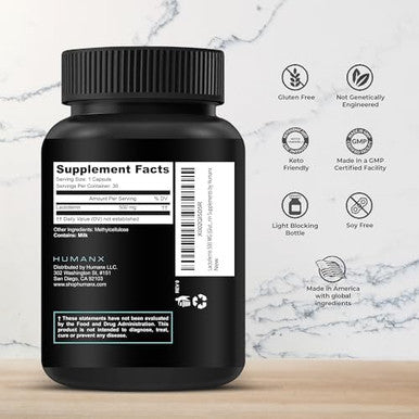 Humanx Lactoferrin 500Mg Powerful Serving Size (Gluten Non Gmo Soy Supplements) A Component In Colostrum Usa Made Supports Healthy Immunity Iron Utilization & Absorption