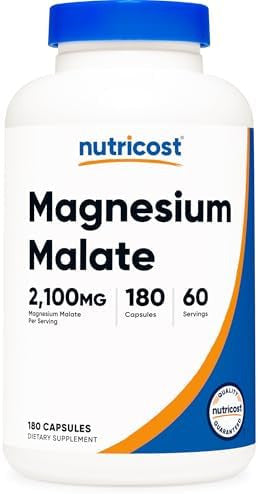 Nutricost Magnesium Malate 2100Mg 180 Capsules Vegetarian Nongmo Gluten