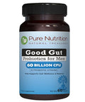 Pure Nutrition Good Gut Men'S Probiotics 60 Billion Cfu 20 Strains 60 Caps Probiotics For Men With Organic Prebiotic Blend Once Daily Non Gmo Gluten Free