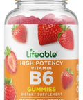 Lifeable Vitamin D 10000 Iu + Vitamin B6 Gummies Bundle Great Tasting Vitamin Supplement Gluten Gmo Chewable Gummy