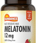 Sundance Melatonin 12Mg 60 Fast Dissolve Tablets Natural Berry Flavor Vegetarian Nongmo And Gluten Supplement