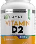 Hayat Vitamins Vegan Vitamin D2 2400 Iu (60 Mcg) Dietary Supplement For Bone Teeth Muscle And Immune Health Support 2 Month Supply All Natural Certified Halal 60 Tablets Made In The Usa