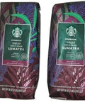 Starbucks Whole Bean Coffee, Decaf Sumatra, 16-Ounce Bags (Pack of 2)