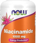 Now Foods Supplements, Niacinamide (Vitamin B-3) 1000 Mg, Energy Production, 90 Tablets, White, Off-White