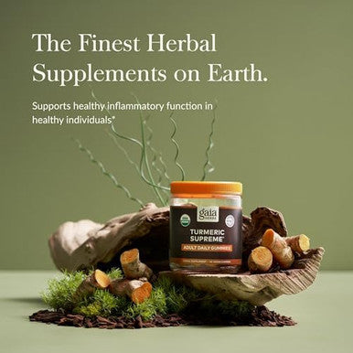 Gaia Herbs Turmeric Supreme Adult Daily Gummiesdaily Swelling Support For Healthy Active Lifeusda Organic Blend Of Turmeric And Supportive Herbs40 Gummies(20Day Supply)