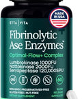 Etta Vita Potent Nattokinase 4000 Fu Serrapeptase 240000 Spu Lumbrokinase 2000 Fu Supplement - Proteolytic Enzymes Capsules For Energy Support Digestion Detox Cognition & Gut Health For Men & Women