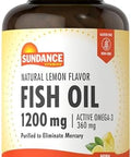 Sundance Fish Oil Softgels 1200Mg 90 Count With Active Omega3 Natural Lemon Flavor Purified To Eliminate Mercury Nongmo And Gluten Supplement
