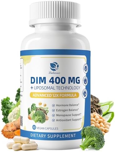 Lukaree Dim Supplement 400Mg For Women 12 In 1 Liposomal Dim Capsules With Black Cohosh Soy Isoflavones & Alpha Lipoic Acid Vegan 60 Ct.