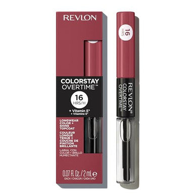 Revlon Liquid Lipstick With Clear Lip Gloss Colorstay Overtime Lipcolor Dual Ended With Vitamin E 380 Always Sienna 0.07 Fl Oz