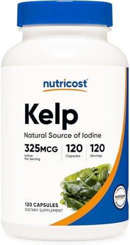 Nutricost Kelp Capsules 325Mcg Of Iodine 120 Capsules Vegetarian Nongmo & Gluten