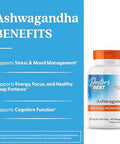 Doctor'S Best Ashwagandha With Sensoril Ayurvedic Herb Standardized Withania Somnifera Extract Clinically Proven To Support Mental Focus Cardiovascular Health & Healthy Energy 125Mg 60 Count