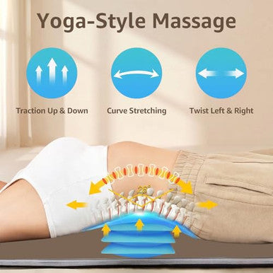 Yening Full Body Massage Mat With Airbags Air Compression Stretching Mat With Heat For Bed Floor Neck Lumbar Traction Pad For Pain Relief Foldable Massage Mattress Topper 5'1"-6'0"