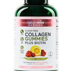 Naturewise Collagen Gummies - Strawberry Lemon Flavor - Type 1 & 3 Peptides For Women With Biotin, Vitamin C, E, & Zinc For Hair Skin And Nails & Joint Support - 60 Count[1-Month Supply]