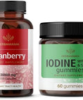Herbamama Cranberry And Iodine Kit - Bundle Of 30000 Mg Cranberry Concentrate Capsules & Potassium Iodine Gummies - Vegan Non-Gmo Gelatin- - 2 Pack