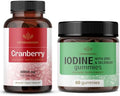 Herbamama Cranberry And Iodine Kit - Bundle Of 30000 Mg Cranberry Concentrate Capsules & Potassium Iodine Gummies - Vegan Non-Gmo Gelatin- - 2 Pack
