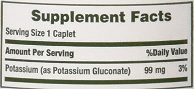 Nature's Bounty Potassium Gluconate 300 Caplets (3 X 100 Count Bottles)