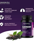 Sambucus Black Elderberry Capsules Immune Support Supplement For Adults 400Mg Of Extract Per Serving For Overall Wellness Vegetarianfriendly Nongmo Unflavored 60 Count 2 Month Supply