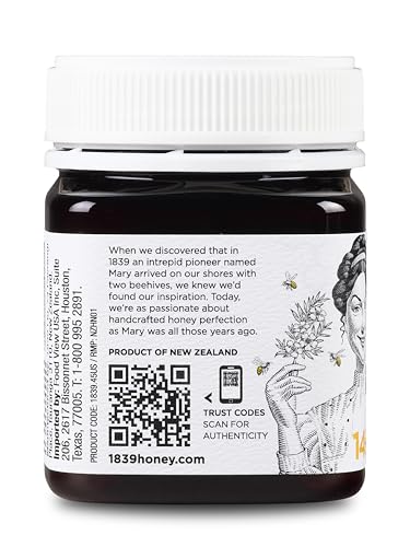 1839 Triple-ChurnedÃƒÂ¢Ã¢â‚¬Å¾Ã‚Â¢ Raw MÃƒâ€žÃ‚Ânuka Honey UMF 20+ | MGO 850+ | Silky Texture | 100% New Zealand Origin | 250g