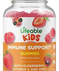 Lifeable Probiotic 2 Billion Cfu Kids + Immune Support Kids Gummies Bundle Great Tasting Vitamin Supplement Gluten Gmo Chewable Gummy
