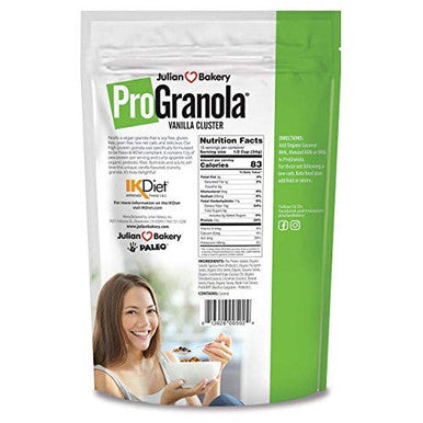 Julian Bakery ProGranola Cereal | Vegan | Vanilla Cluster | 12g Protein | 2 Net Carbs | Gluten-Free | Grain-Free | 15 Servings
