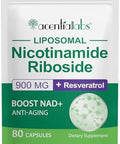 Nad Plus Supplement, Liposomal Nicotinamide Riboside Capsules 900Mg With Resveratrol & Quercetin, High Purity Nicotinamide For Anti-Aging, Cell Gegeneration/Energy/Immune Booster-80 Count