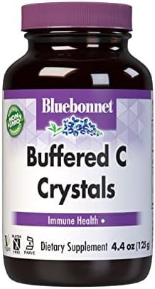 Bluebonnet Nutrition Buffered C Crystals Buffered Vitamin C Powder For Immune Health For Antioxidant Protection Soy Gluten Nongmo Kosher Dairy Vegan Powder 4.4 Oz (125 G)