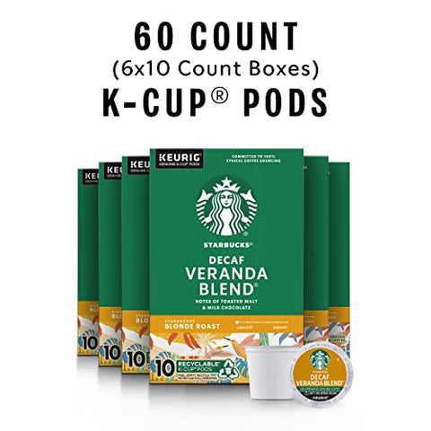 Starbucks K-Cup Coffee Pods, Starbucks Blonde Roast Hot or Iced Coffee, Decaf Veranda Blend, 60 Keurig Pods ÃƒÂ¢Ã¢â€šÂ¬Ã¢â‚¬Â¹