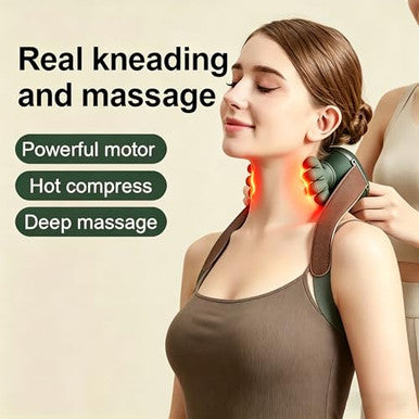 Dybyss Bionic Hand Neck And Shoulder Massager With Heat Shiatsu Kneading Trapezius Muscle Massager Cordless Portable Full Body Massage Device For Office Workers & Parents