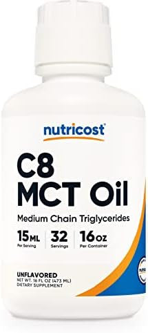 Nutricost C8 Mct Oil 16Oz Keto Paleo Nongmo