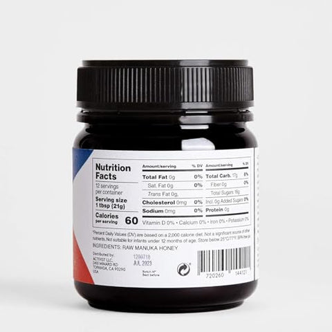 ACTIVIST Raw Manuka Honey 850+MGO | Product of New Zealand | Certified Non-GMO | BPA-Free Jar (8.8 oz| 250 g)