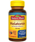 Nature Made Melatonin 10Mg Fast Dissolve Maximum Strength Nighttime Sleep Aid For Adults 100 Drug-Free 45 Tablets