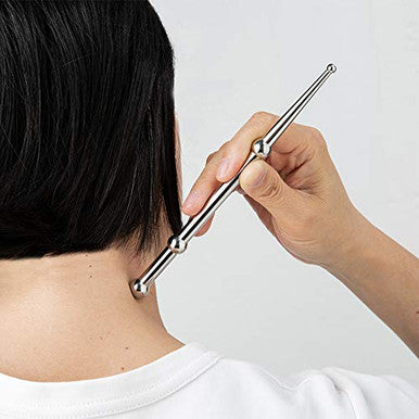 Feelfree Sport Stainless Steel Manual Acupressure Pen-Trigger Point Massage Tool-Reflexology Pressure Point Massager Tool For Relaxing Deep Tissue (A)
