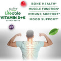 Lifeable Vitamin D3 K2 Gummies for Adults 1000iu D3 and K2 100mcg Great Tasting D3 and K2 Supplements for Bone Health and Immunity VIT D3 K2 for Adults Men and Women 60 Gummies
