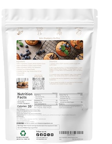 Micro Ingredients Organic Whole Psyllium Husks 3Lbs Daily Soluble Fiber Supplement With Prebiotics Psyllium Husk Sourced From India Non-Gmo Keto Friendly Vegan