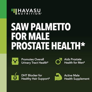 Havasu Nutrition Organic Maca Root Liquid Drops (60 Servings) & Saw Palmetto Supplement Capsules (100 Servings)