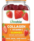 Lifeable Collagen Peptides Gummies 100Mg With Vitamin C Great Tasting Collagen Supplements Vegetarian Hair Skin And Nails Gummies Collagen Gummies For Adults Men Women 90 Gummies
