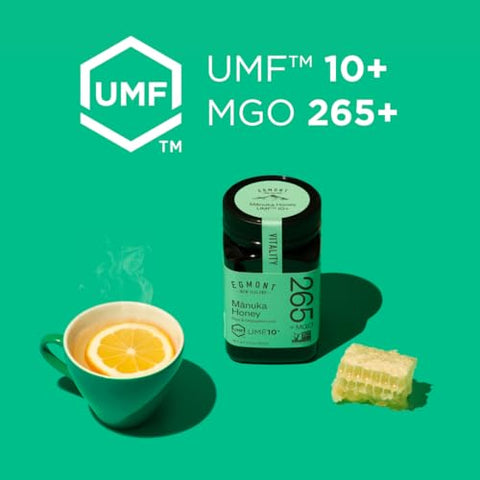 Egmont Honey Manuka Honey MGO 265+ UMF 10+ 500g | NON-GMO, Kosher, Recycled plastic jar, Traceable 100% Pure & Raw Authentic New Zealand Honey