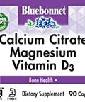 Bluebonnet Nutrition Calcium Citrate Magnesium Plus Vitamin D3 Caplets Bone Health & Muscle Relaxation Non Gmo Gluten Soy & Milk Kosher White 90 Count