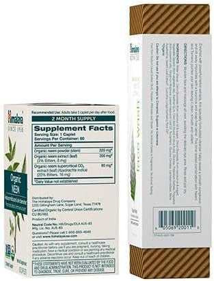 Himalaya Botanique Neem & Turmeric Face Wash 150Ml Plus Himalaya Organic Neem 60 Caplets 600 Mg Acne Care Bundle